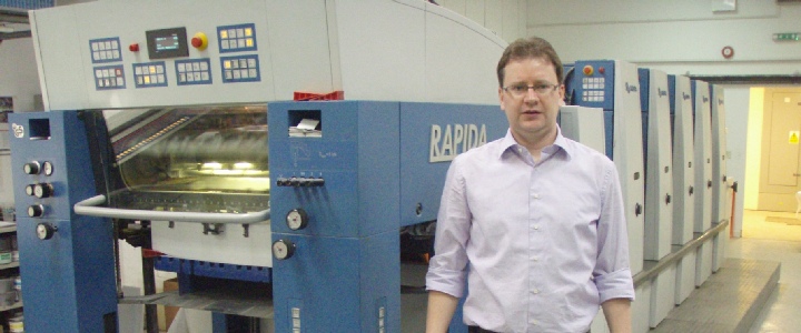 Inspection of a KBA Rapida 74-5 used printing machine in England sold to China