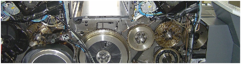 Antriebsseite einer gebrauchten Heidelberg SM 52-2 Druckmaschine
